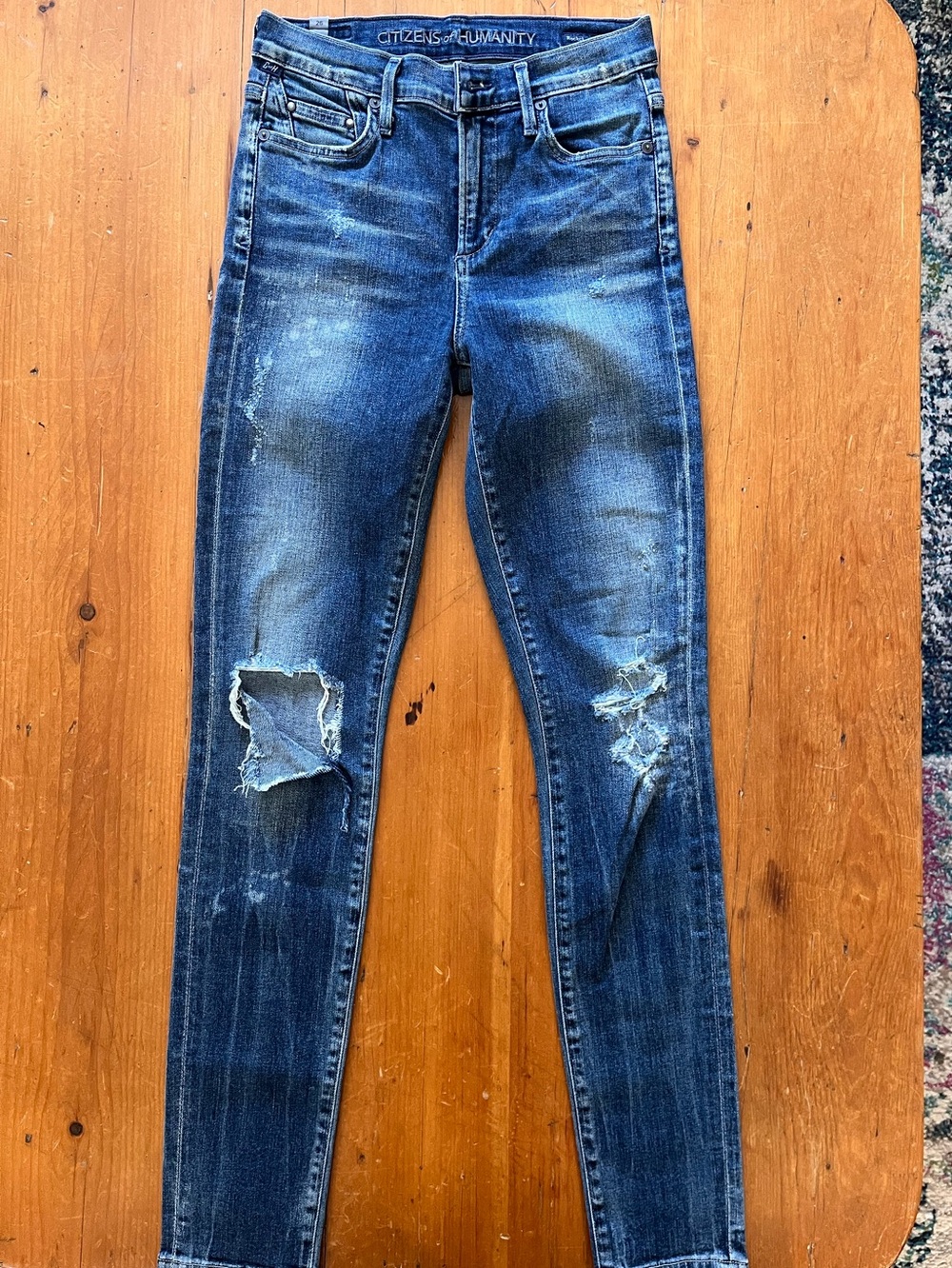 Citizens of Humanity Women's Rocket Distressed Skinny Jeans - Blue